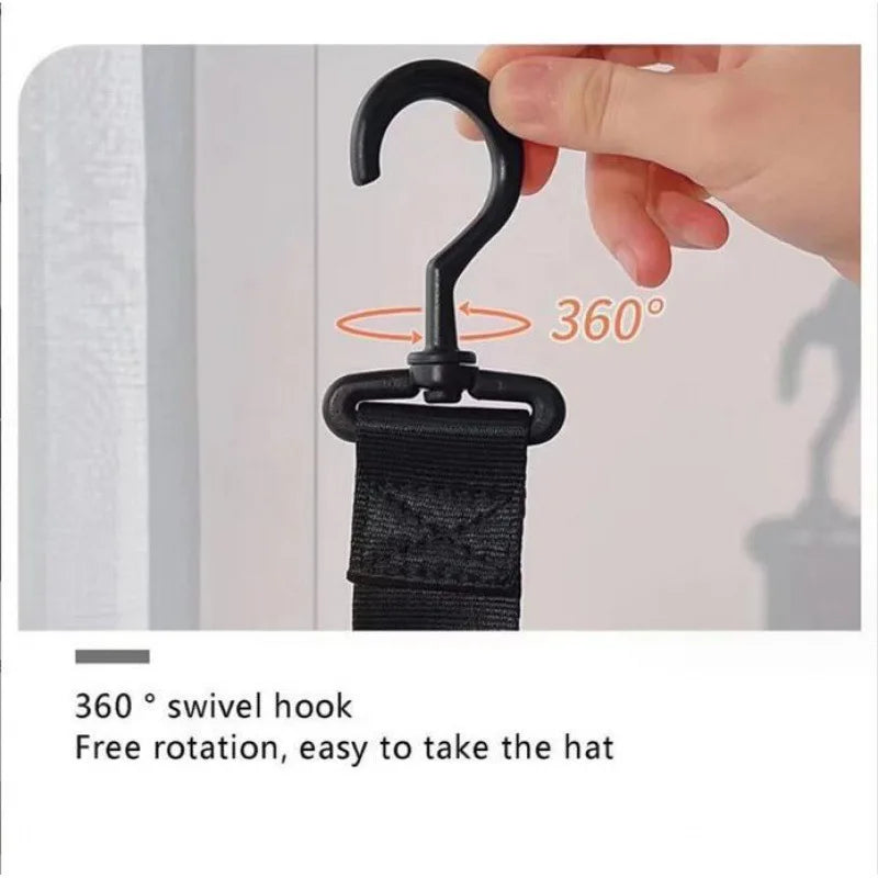 Metal Hook Hat Rack - Wall Mount Cap Organizer for Baseball & Golf Caps, Hanging Storage Holder (1PC)
