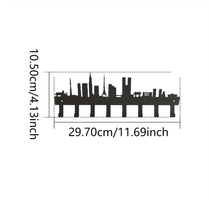 CIFBUY Key Holder Wall Mounted Key Hooks For Wall Decorative With 5 Hooks Black Metal Key Organizer Rack Hanger Iron Art Artwork
