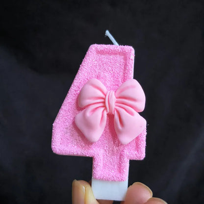 Creative Digital 0-9 Number Birthday Cake Candles New Girls Pink Bow Household Home Decor Ornaments Cakes Decorations Candle