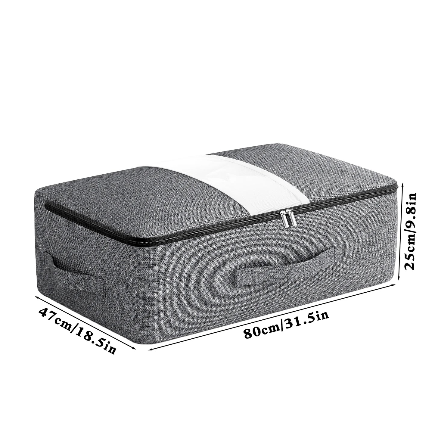 1PC large bed bottom storage bag Clothing organizer zipper folding organizer Bedroom shelf wardrobe gray