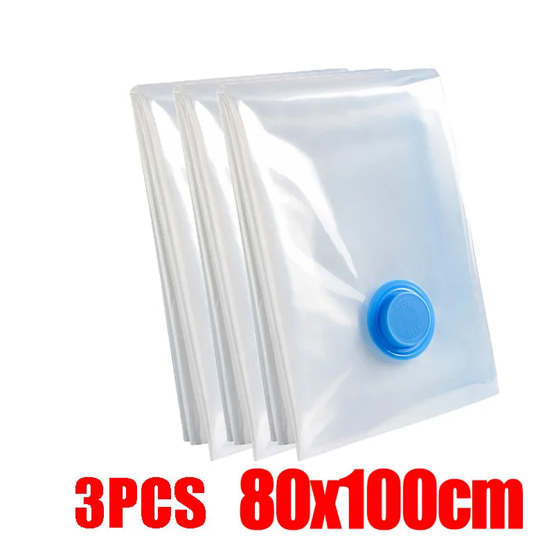4pcs Thickened Vacuum Compression Bag, Transparent Quilt Vacuum Bag, Storage Bag, Household Clothing Storage And Sorting Bag
