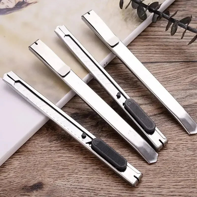 15pcs Stainless Steel Portable Utility Knife Retractable Utility Knife   Hobby Knife Box Cutter Perfect For Cutting At Home
