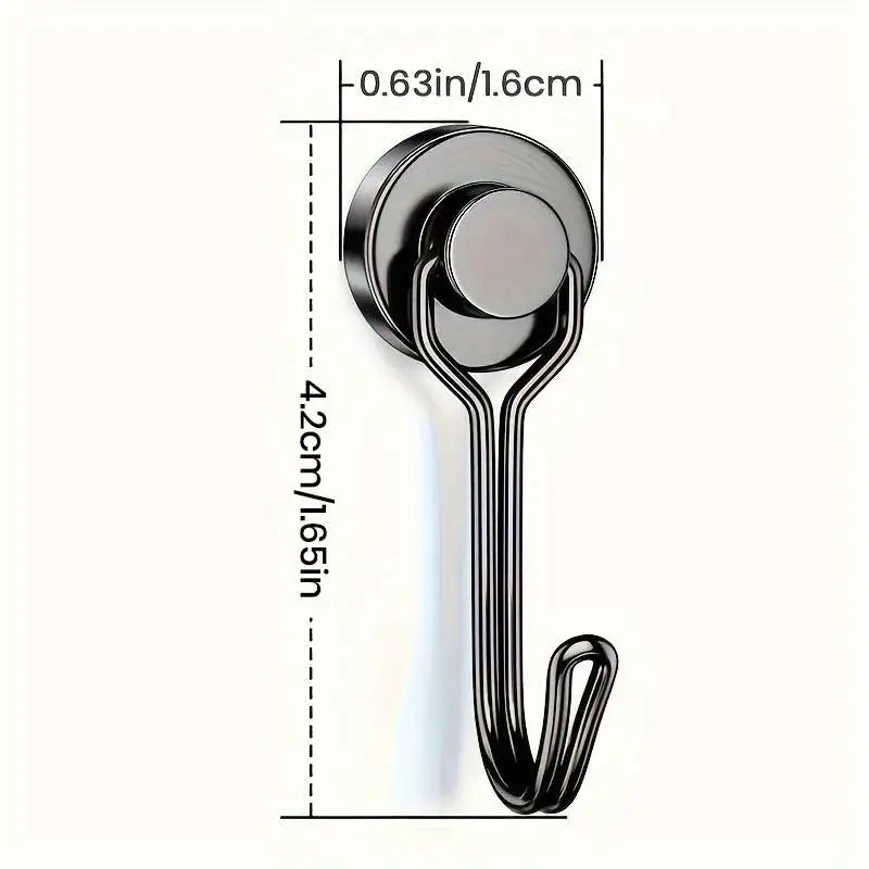 3/6/12/20Pcs Black Magnetic Hooks Cruis Heavy Duty Magnetic Hangers, Extra Strong Magnets with Hook for Hanging, Resistant Base