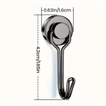 3/6/12/20Pcs Black Magnetic Hooks Cruis Heavy Duty Magnetic Hangers, Extra Strong Magnets with Hook for Hanging, Resistant Base