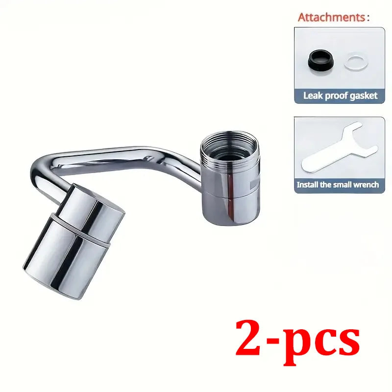 1pc 1080° Swivel Stainless Steel Kitchen Faucet Extender Universal Splashproof Dual Mode Bathroom Sink Accessories with Adapter