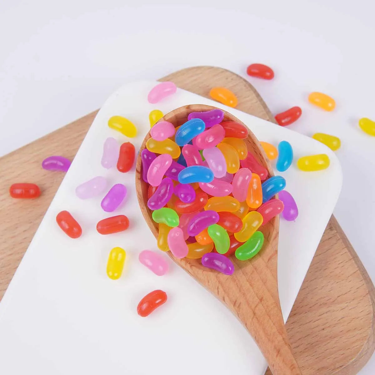 20pcs Mini Candy Fondant Fruit Candy Pop Artificial Candy Beans Miniature Food Play Handmade Simulation Home Decor Decorations