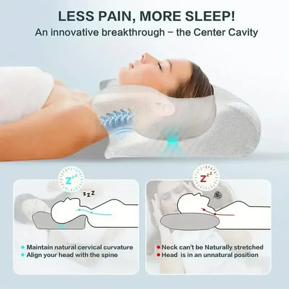 New Deep Sleep Pillow Horn Butterfly Pillow Cervical Spine Pillow Neck Pillow Sleeping Pillow Slow Rebound Memory Cotton Pillow