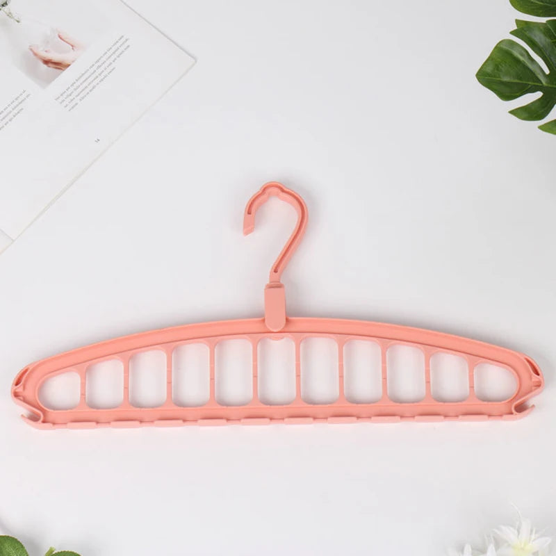 1PC 11-Hole Multi-functional Clothes Hanger for Dormitory Home-use Spiral Plastic Closet Drying Hanger Support