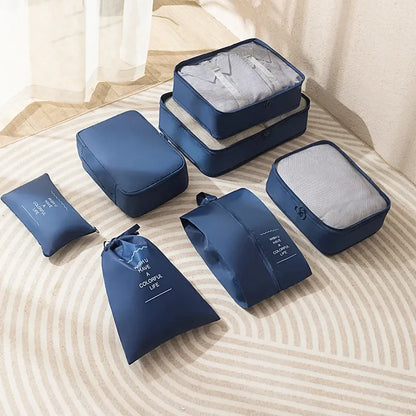 7pcs/Set Travel Storage Bag Luggage Storage Bag Set Clothes Suitcase Clothes Underwear Waiting For Production Finishing Packing