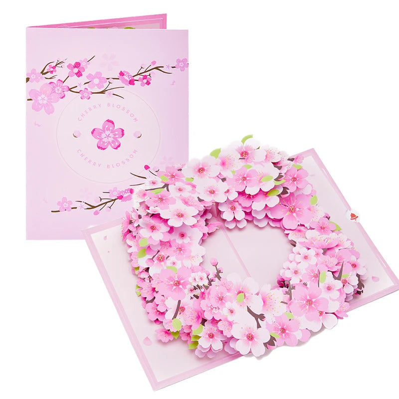 Cymbidium Orchids Pop-up Greeting Card with Envelope Flowers Postcard Floral Birthday Cards Valentines Gifts Creative Home Decor