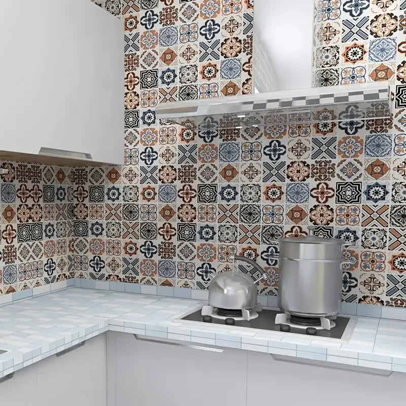 40cm European style waterproof and oil resistant self-adhesive PVC kitchen wall sticker bathroom wallpaper cabinet wallpaper