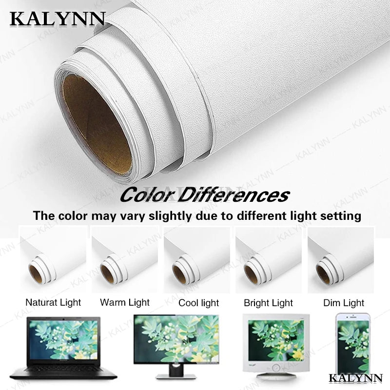 Waterpoof Matte Wallpaper white Vinyl Self-Adhesive Stickers for Wall Furniture Livingroom Contact Paper Home Decor