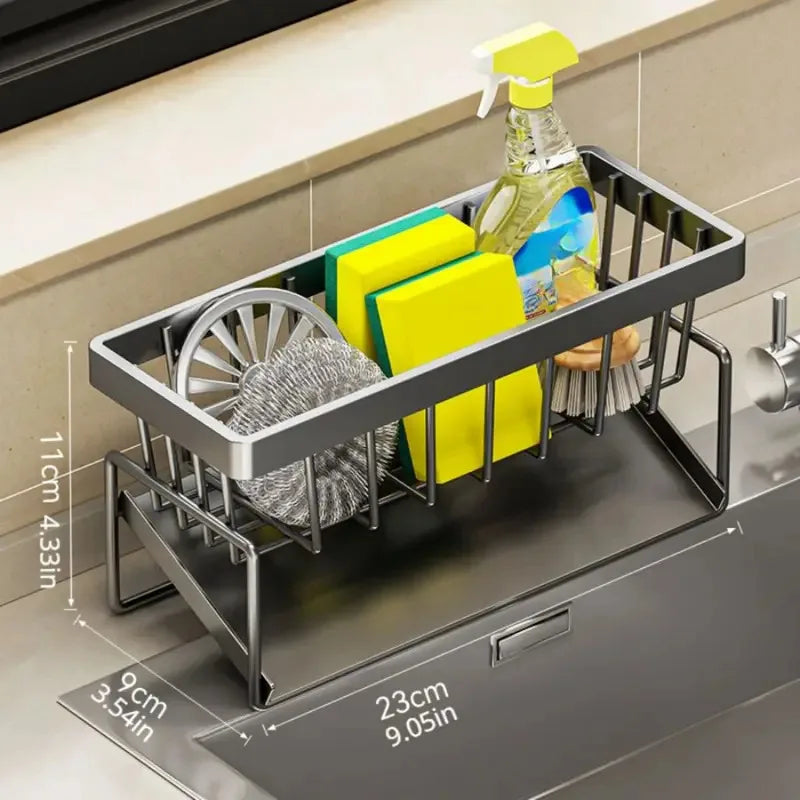 Sponge Draining Rack – Dishcloth & Dishwashing Liquid Storage, Kitchen Organizer