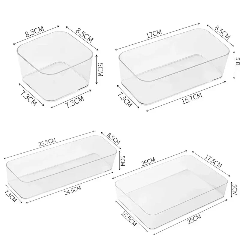 Transparent Box Storage Organizer Desk Plastic Storage Box Container Drawer Organizer Jewelry Box Makeup Organizer Boxes 2042