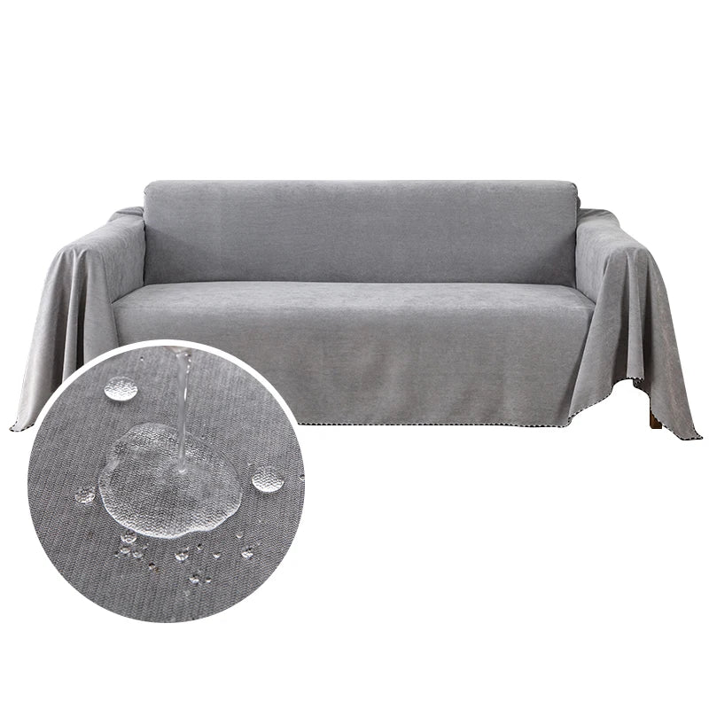 Waterproof Sofa Blanket Multipurpose Solid Color Furniture Cover Durable Fabric Dust-proof Anti-scratch Home Living Room Decor