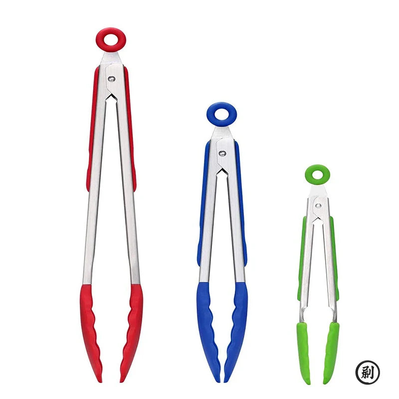 Choose Your Perfect Tongs: 7" (Precise) / 9" (All-Purpose) / 12" (BBQ) - All with Silicone Tips & Lock