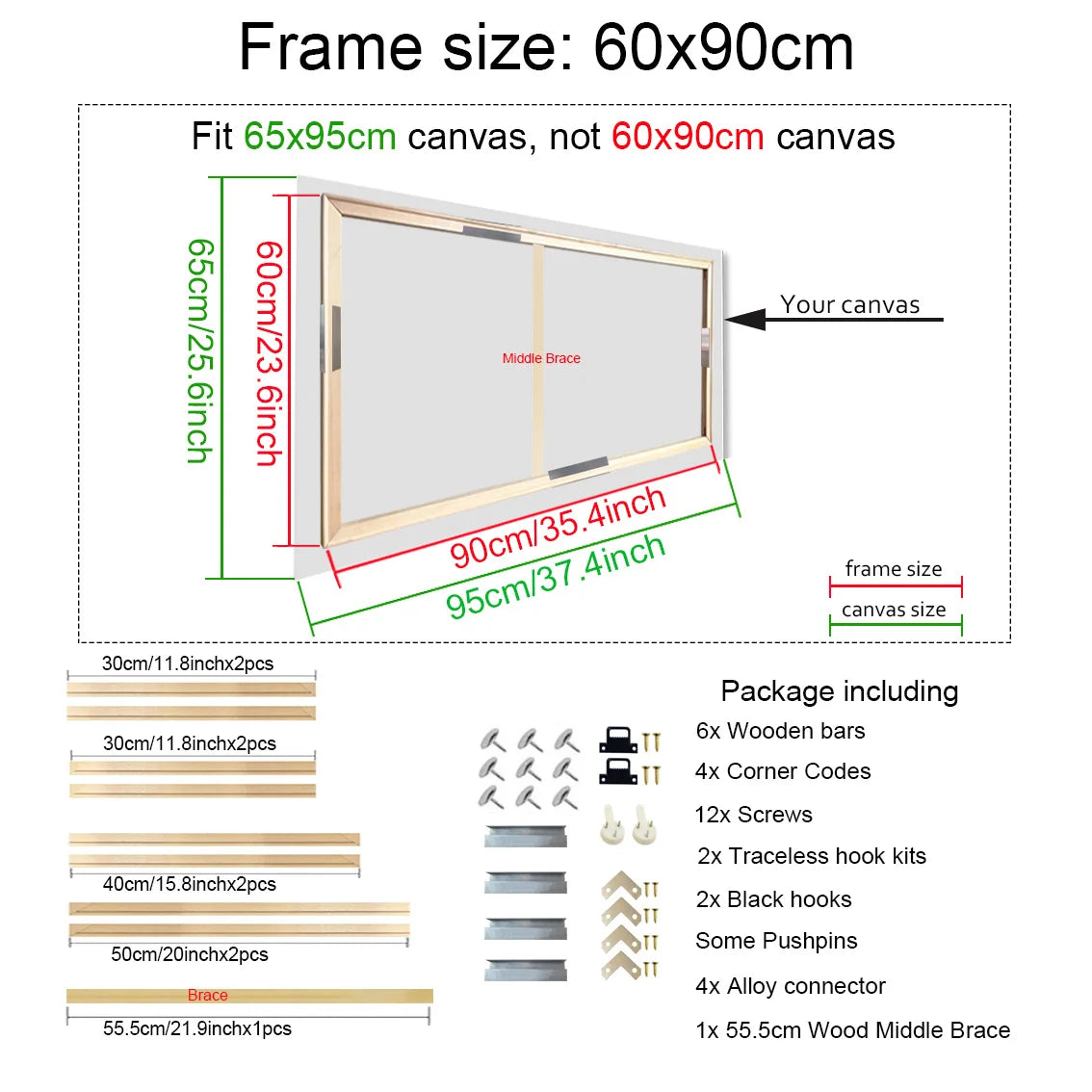 35x45 40x50cm Natural Wooden Picture Frame For Wall Canvas Frame Diamond Painting Frame Picture Poster Wall Frame Home Decor