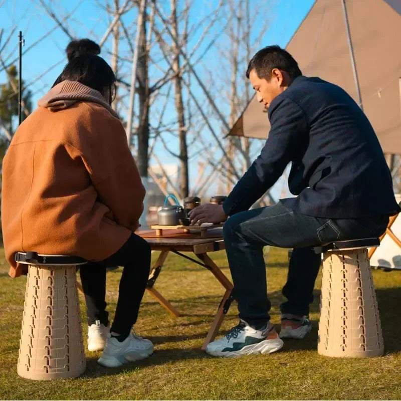 Outdoor Folding Stool with Soft Glue Queue Up  Portable Telescoping Travel Camping Fishing Bearing Strength Small Size