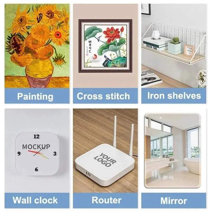 10 Pcs Self Adhesive Nails Wall Hook Poster Transparent Screws Wall Hook For Photo Frame Waterproof Durable Kitchen Bathroom Use