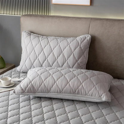 Brushed Cotton Padded Waterproof Pillowcase - Single Piece / 2-Piece Set  Soft Breathable Pillow Cover for Bedroom Bed