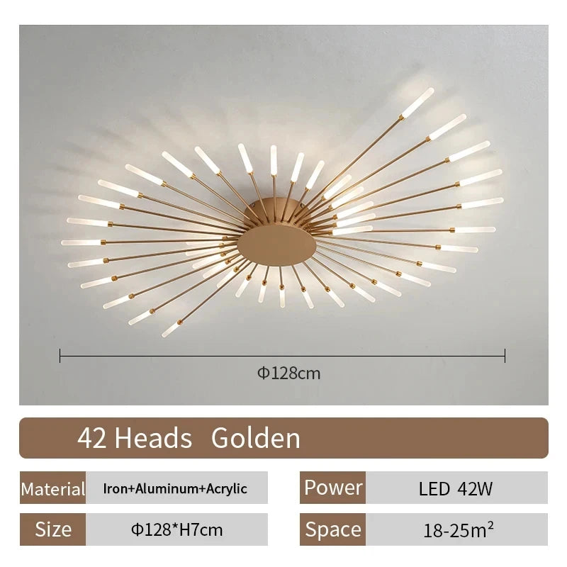 Living Room Light LED Ceiling Lamp Modern Indoor Lighting Acrylic Nordic Creative Fan-shaped Bedroom Fixture Home Decor Kid Room