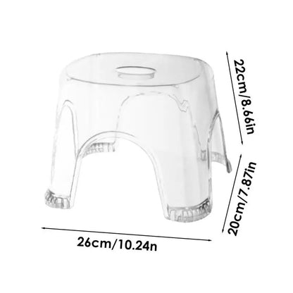 Bathroom Bath Stool Non-Slip Transparent Shoe Change Stool Toilet Thickened Plastic Low Stool for Bathroom Bedside