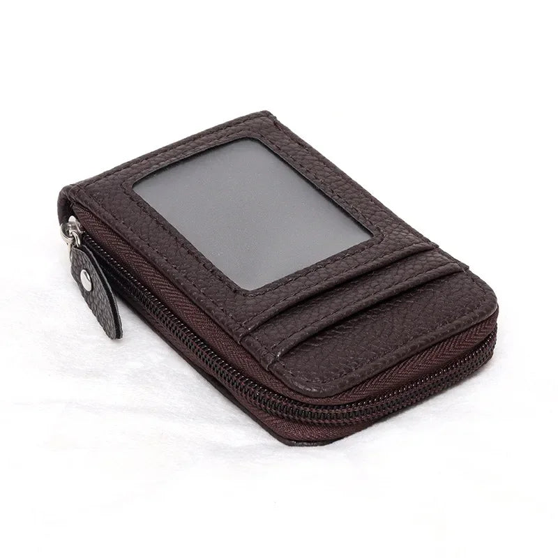 1pc Organ Card Bag Korean Edition Portable Women's Short Bank Card Cover Business Card Clip Zipper Vertical Handheld Bag