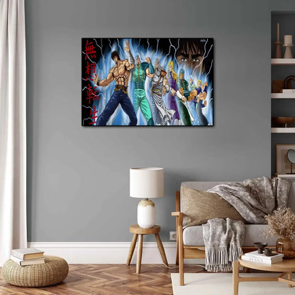 Hokuto No Ken Anime Video Game Canvas Painting Art Poster and Wall Art Picture Print Modern Family Bedroom Home Decor Posters