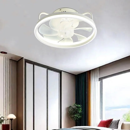 Modern LED Ceiling Fan Light DC Motor 6 Speed Timer Fan Low Floor Attic Remote Control Decorative Fan Light