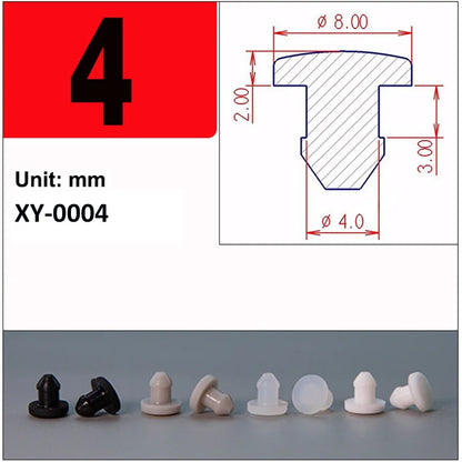 Silicone Rubber Caps T Type Plug Cover Snap-on Gasket Blanking End Seal Stopper 2.5mm-15mm Black/White/Gray/Transparent