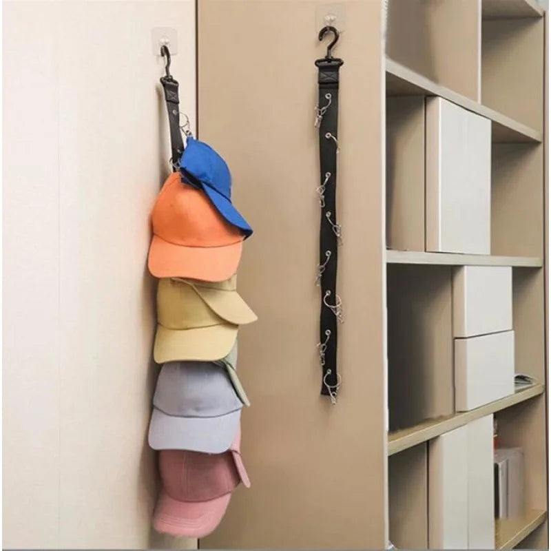 Metal Hook Hat Rack - Wall Mount Cap Organizer for Baseball & Golf Caps, Hanging Storage Holder (1PC)