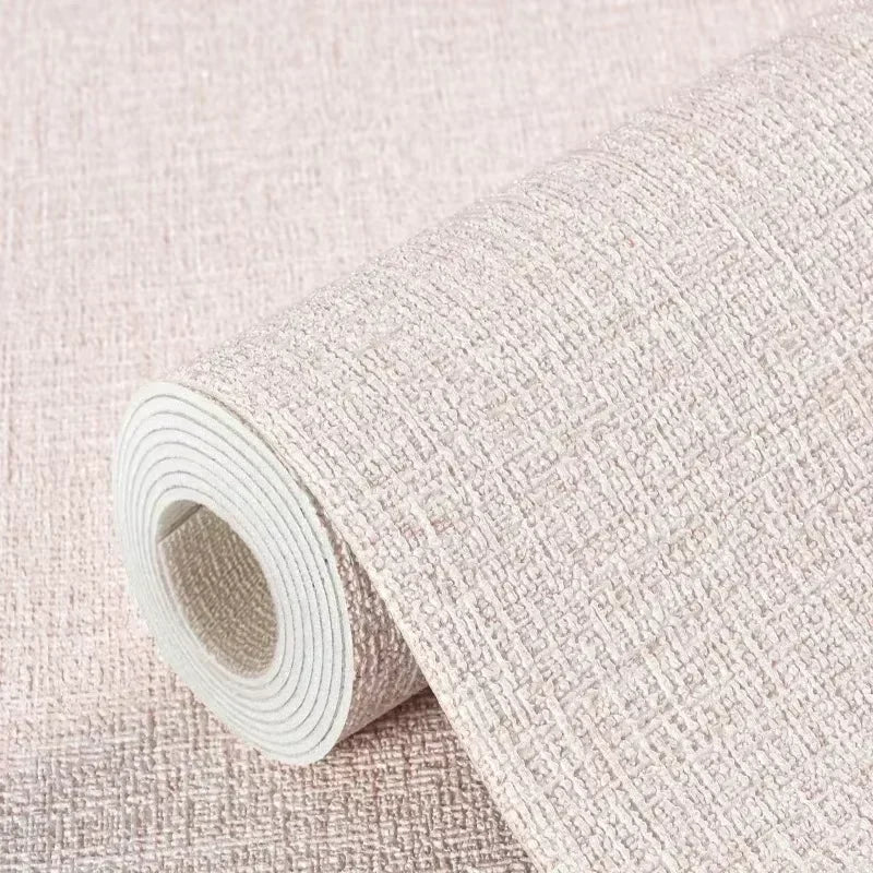 Self-Adhesive 3D Linen Foam Wall Sticker PVC Moisture-proof Wallpaper for Living Room Bedroom Bathroom dormitory Home Decoration