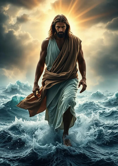Retro Religion Jesus Walking On Water Lost Lamb Classic Posters Prints Canvas Painting Wall Art Picture Living Room Home Decor