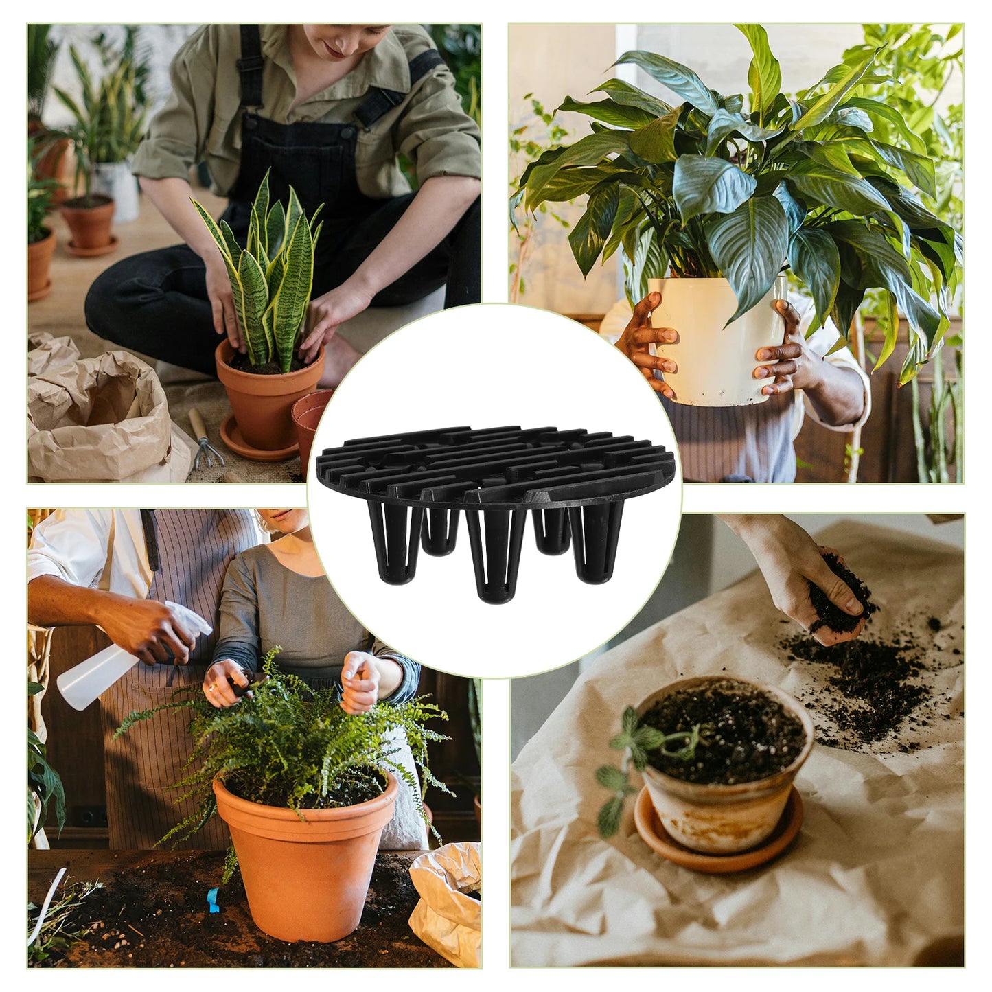 10pcs Durable Plastic Pot Feet Insect Net Anti Skid Elevator Stand for Flower Pots Gardening Plant Container Patio Deck