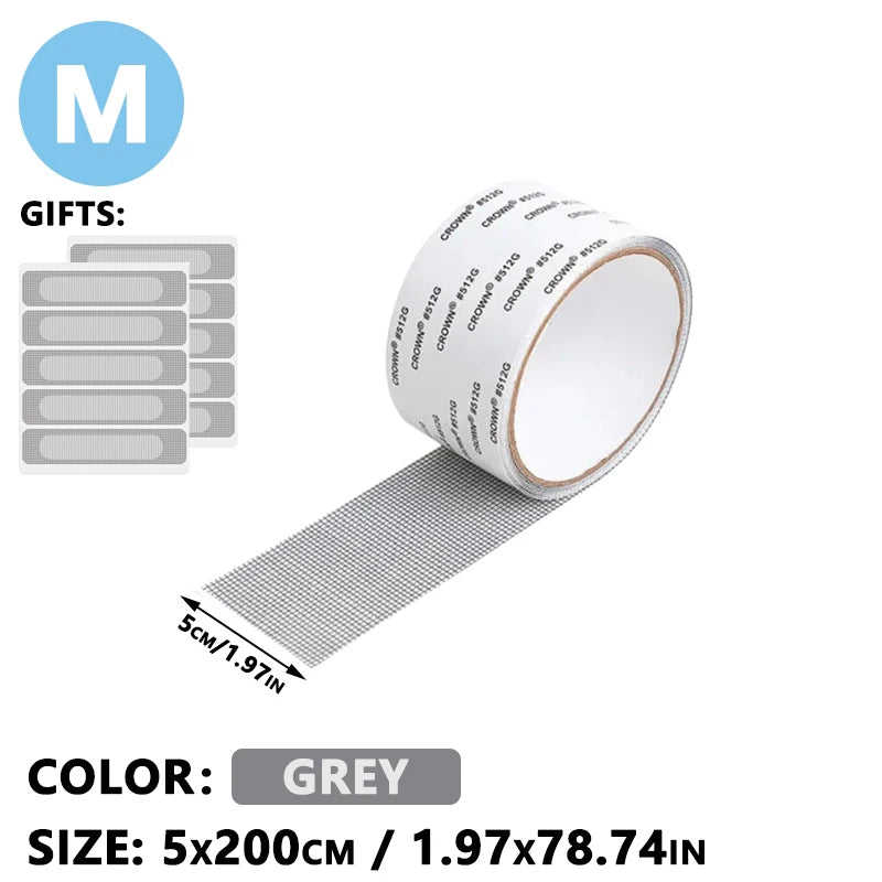 Window Mosquito Net Repair Tape Self Adhesive Window Screen Repair Patch Strong Anti-Insect Fly Mesh Broken Holes Repair