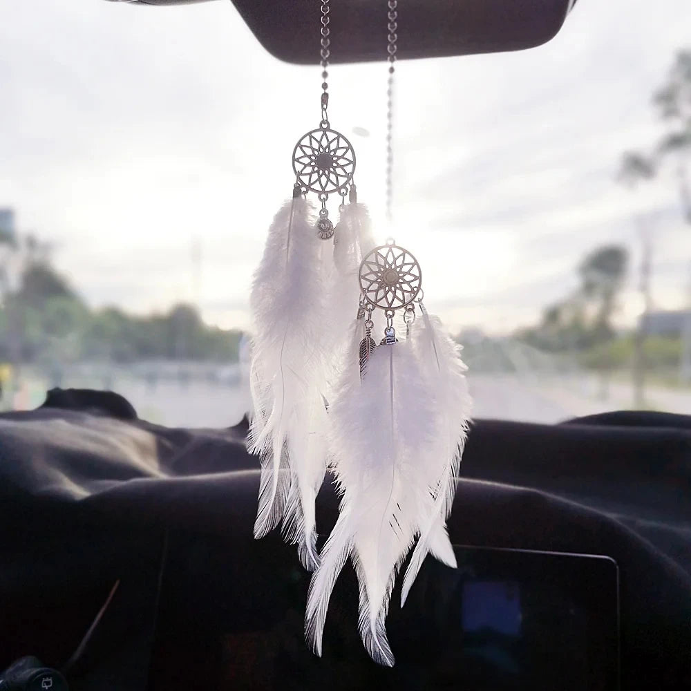 1/2pcs Car Interior Accessories Dream Catcher Multi Color Car Interior Rearview Mirror Hangings Lucky Car Ornament Decor