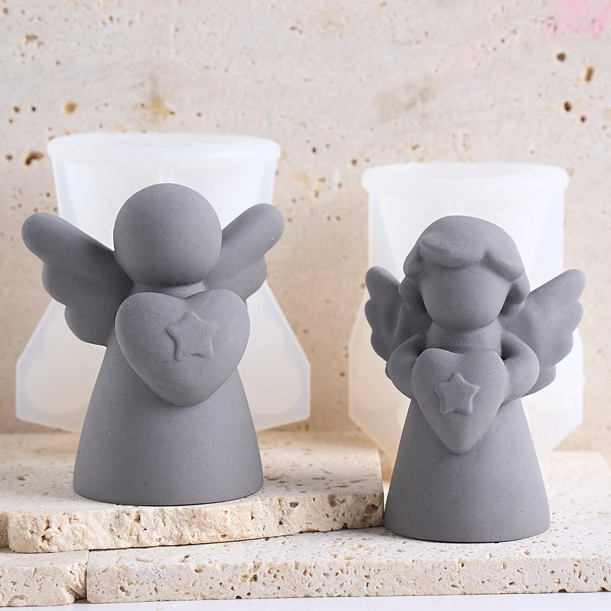 1pcs  Heart Wings Angel Silicone Mold DIY Human Sculpture Candle Gypsum Resin Mould Home Decor Birthday Gift