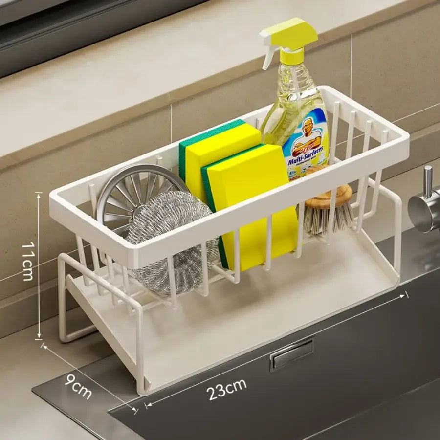 Sponge Draining Rack – Dishcloth & Dishwashing Liquid Storage, Kitchen Organizer