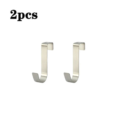 Multi-Purpose Cabinet Door Hooks, Over Door Hanger Rack for Kitchen Bathroom, Towel Coat Hat Clothes Storage Organizer