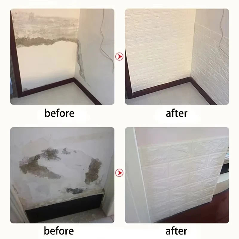 1-10pcs 3D Brick Pattern Wall Stickers Wallpaper 77cmx70cm Waterproof Self-adhesive Stain-resistant Vintage Style Room Decor