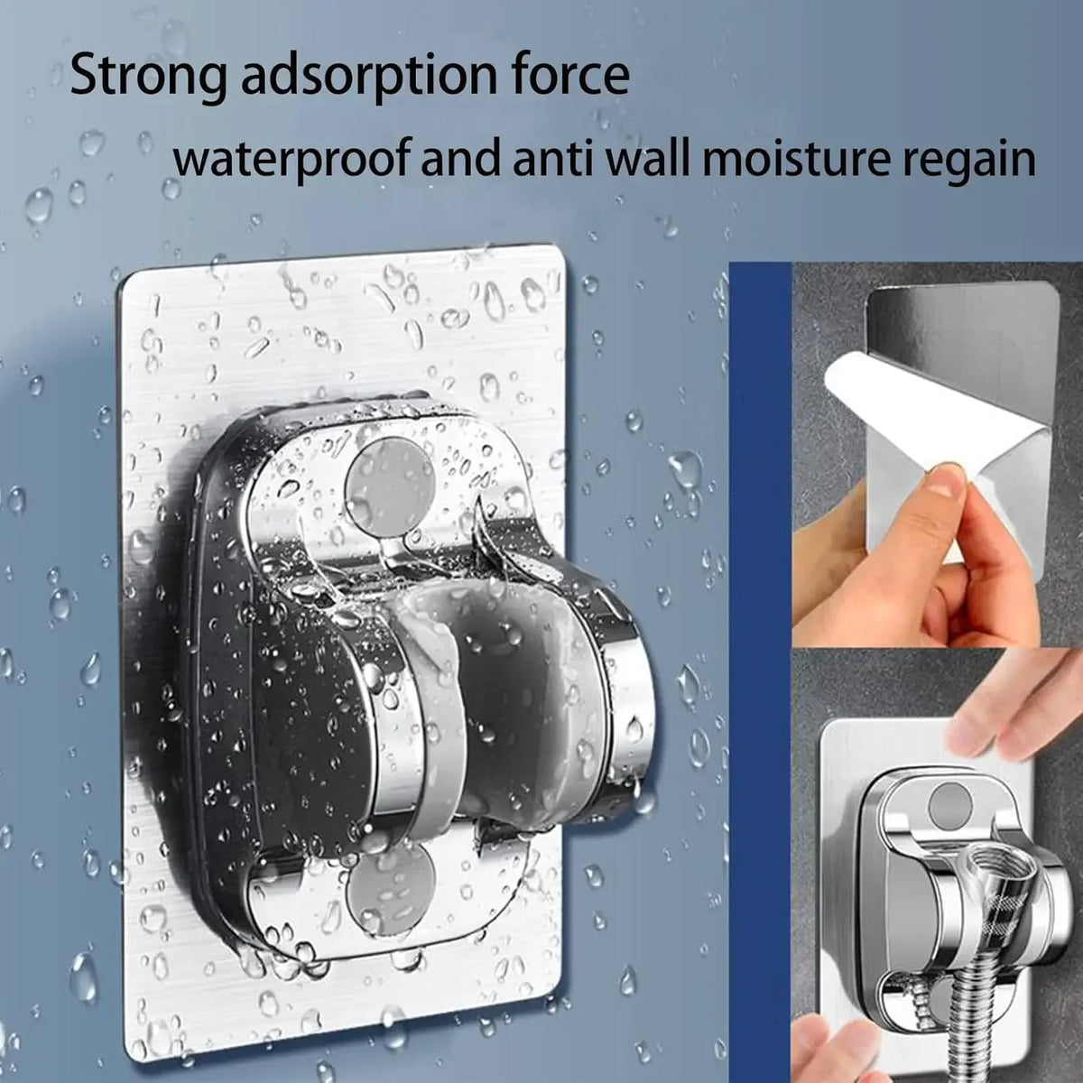 Universal Showerhead Holder Bracket Wall Mounted Punch Free Household Adjustable Shower Self Adhesive Bathroom Accessories