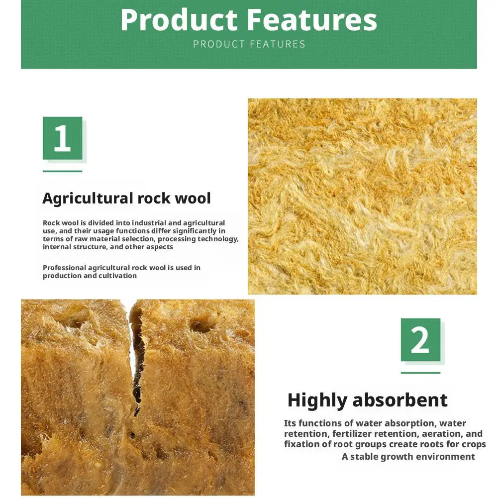 Agricultural Rock Wool Hydroponic Planting Block Water Retention And Aeration Ventilative Hydroponics Seed Seedling 50/100pcs
