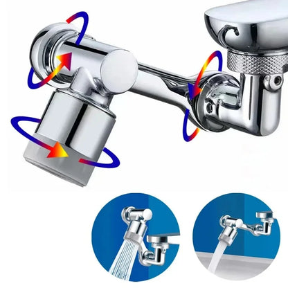 1080°Swivel Faucet Extender Sink Water Faucet Aerator Extension in Plastics, Swivel Robotic Arm Bathroom Faucet Extender Kitchen