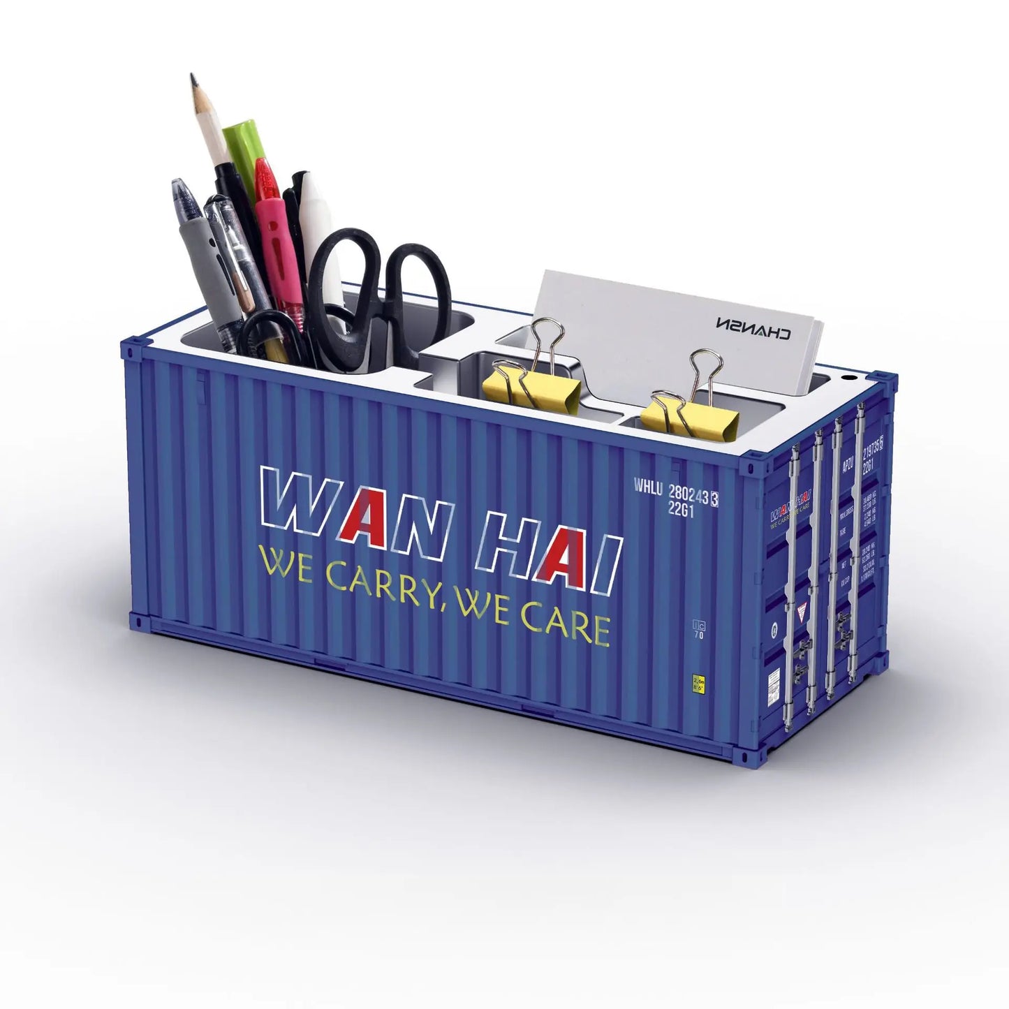 Miniature Realistic Shipping Container Model Simple Multifunctional Office Desktop Pen Holder Storage Box Home Decor Craft