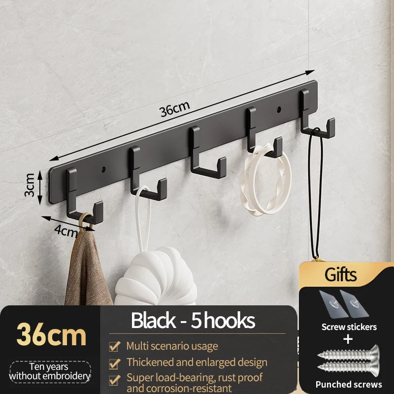 Hooks for hanging clothes at the entrance door, hanging hangers on the wall, and strong hooks for the wardrobe in th