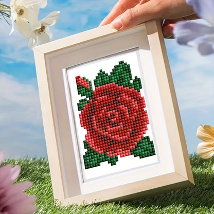 12pcs DIY Flower Mini Diamond Painting Full Square Diamond Art Mosaic Picture Art Craft Kit Christmas Home Decor Handmade Gift