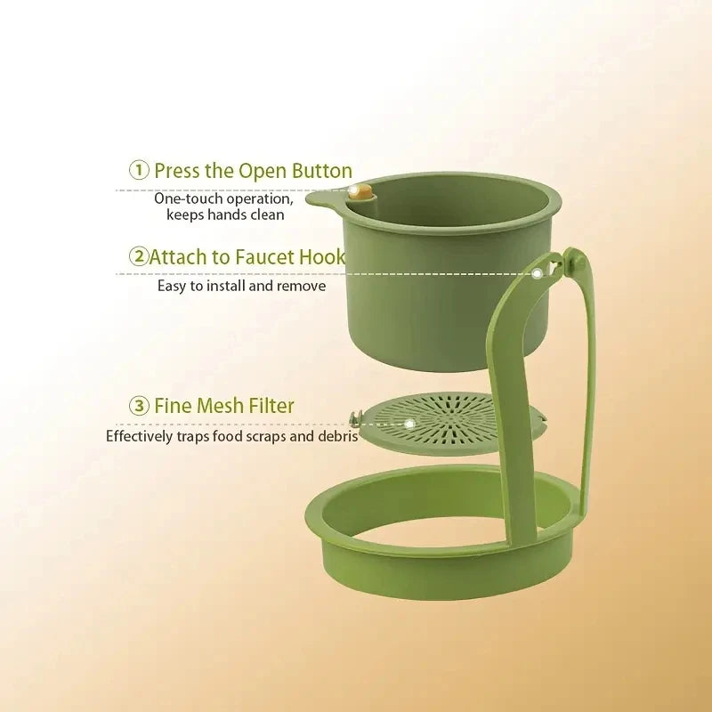 Creative Sink Hanging Strainer Basket Openable Bottom Cover Detachable Kitchen Garbage Filter Multifunctional Quickly Drain