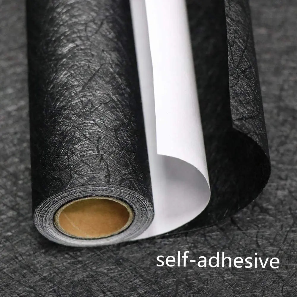 Black Silk Wallpaper Embossed Self Adhesive Wallpaper Removable Vinyl Black Peel and Stick Wallpaper Waterproof Furniture Decor