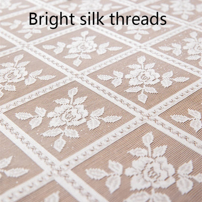 1pcs Rectangular Cut-Out Tablecloth With Bright Silk Thread, European Embroidered Floral Wedding Outdoor Picnic Cloth Decoration