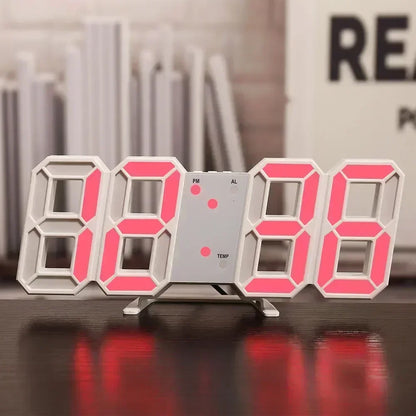 Digital Clock Wall Clocks Decoration for Bedroom Adjustable Electronic Watches 3D LEDs Home Decor Night Mode Watch Glowing